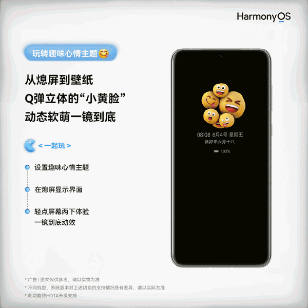 华为鸿蒙OS 4最新公测版发布：超萌Emoji壁纸上线 小姐姐爱了