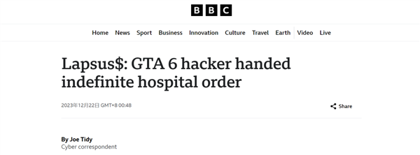 那个泄露GTA6的青少年黑客 这辈子就只能在医院待着了