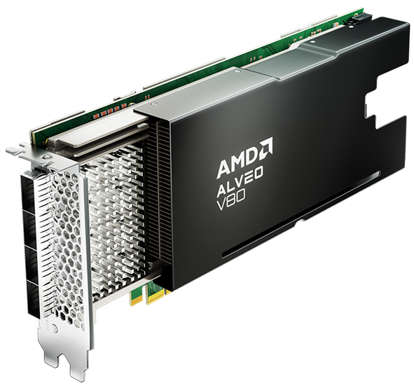 零售价近70000元！AMD宣布量产Alveo V80计算加速卡：板载32GB内