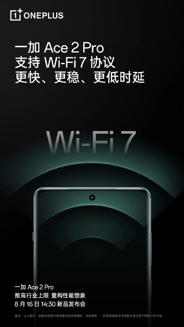 网速起飞！一加Ace 2 Pro支持Wi-Fi 7：自研游戏云计算专网加持