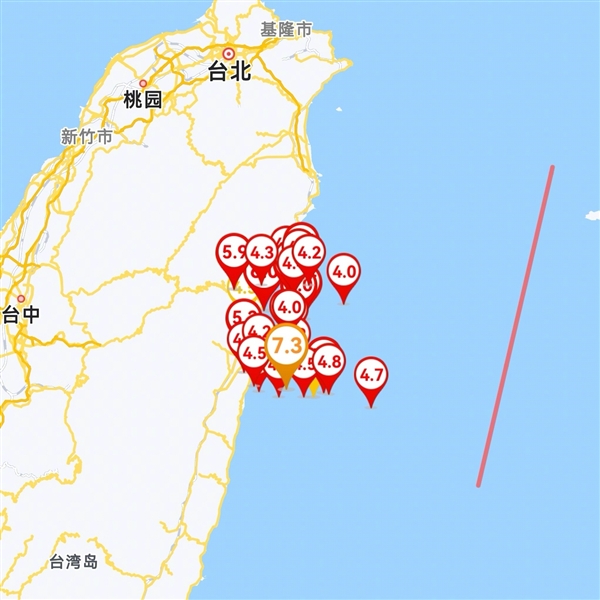 台湾花莲7.3级大地震将地面抬升45厘米！余震超800次