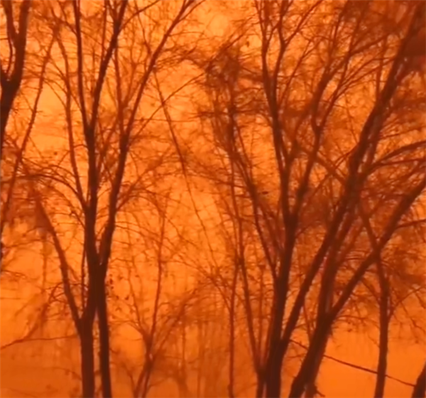 多名网友拍下新疆特强沙尘暴：天地变色！能见度不到50米