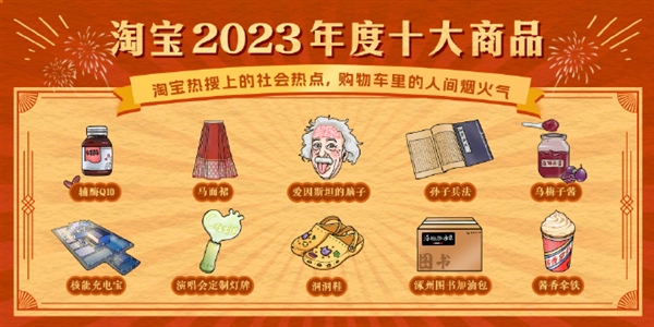 淘宝2023年度十大商品出炉：“爱因斯坦的脑子”、核能充电宝入选