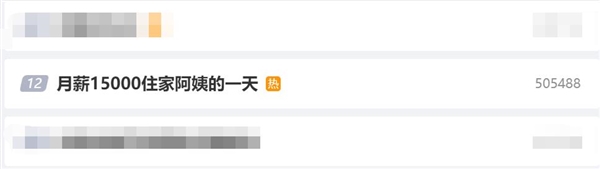 微博话题“月薪15000住家阿姨的一天”上热搜：当事人身兼多职