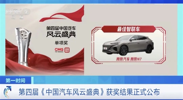 央视认证！腾势N7成“最佳智联车”：智驾实力领先两代