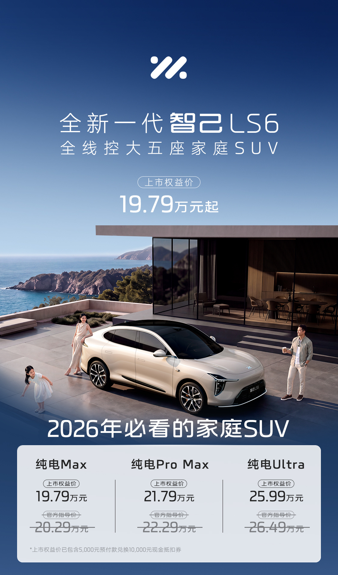 智己LS6上市权益价19.79万起，预算20万买大五座SUV值不值？