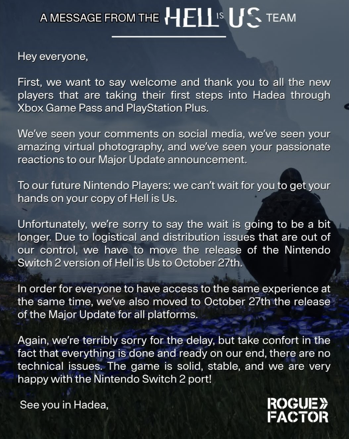 Switch 2版《地狱即我们》跳票至10月27日，玩家该不该等