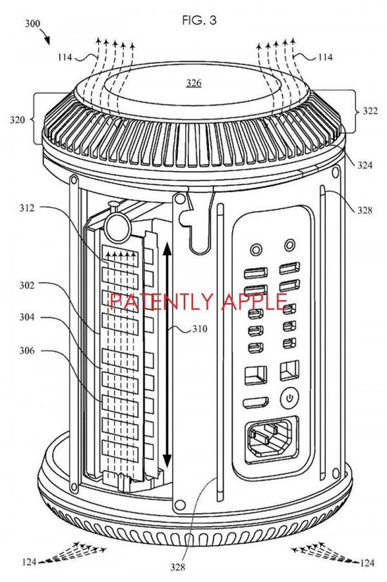 上市一年之后全新 Mac Pro 设计专利遭曝光(图2) 上市一年之后全新 Mac Pro 设计专利遭曝光