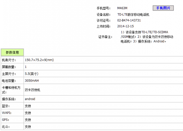 5.5英寸移动4G版魅蓝手机获入网许可(图1) 5.5英寸移动4G版魅蓝手机获入网许可(图1)