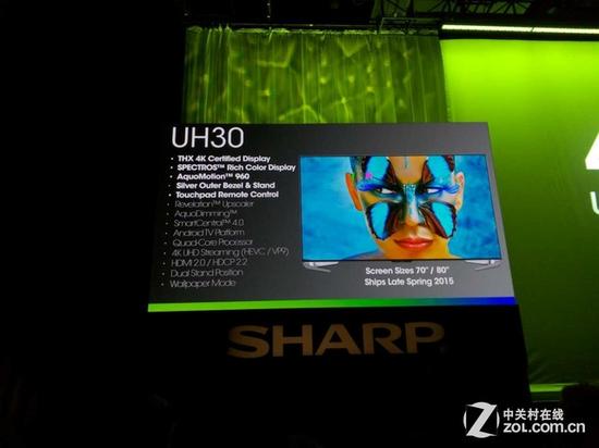四色YGBW CES2015夏普展示多款4K电视(图4) 四色YGBW CES2015夏普展示多款4K电视