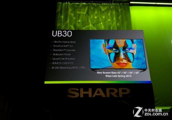 四色YGBW CES2015夏普展示多款4K电视(图2) 四色YGBW CES2015夏普展示多款4K电视