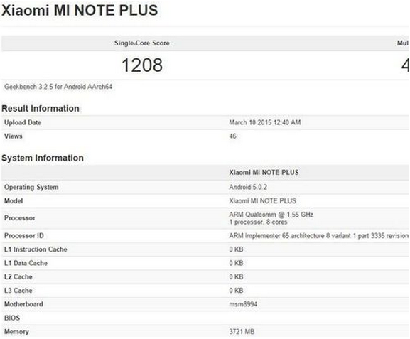 超豪华配置小米Note Plus曝光 或瞄准国外市场(图1) 3