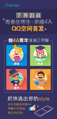 荣耀联合QQ空间预约首发 做4A青年刻不容缓(图1) 荣耀联合QQ空间预约首发 做4A青年刻不容缓(图1)