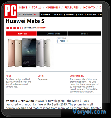 外媒评华为Mate S:高端智能手机最佳选择之一(图1) 外媒评华为Mate S:高端智能手机最佳选择之一(图1)