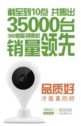 1小时销量破万台 360智能摄像机卖疯了(图1) 1