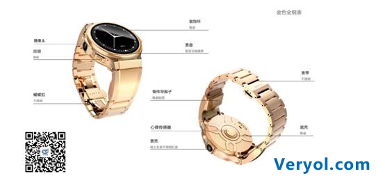 VLIKE智能手表:传统和智能并不矛盾(图2) 说明: C:UsersADMINI~1AppDataLocalTempRar$DIa0.999金色全钢表.jpg