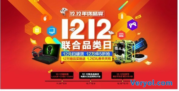 京东电脑办公双12“硬货一二到底”狂送1.2亿福利券(图1) 1
