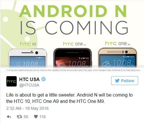 HTC 10即将迎来Android最新系统(图1) 19092045611753