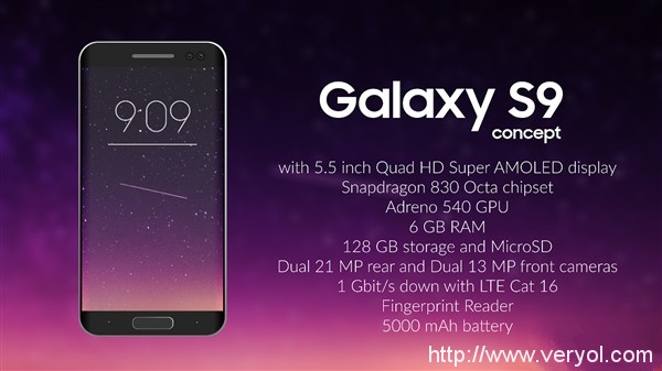 网曝三星Galaxy S9概念设计:骁龙830+四摄像头(图1) s_97a4c875dd9741aaa431b4ccae5c2cbd
