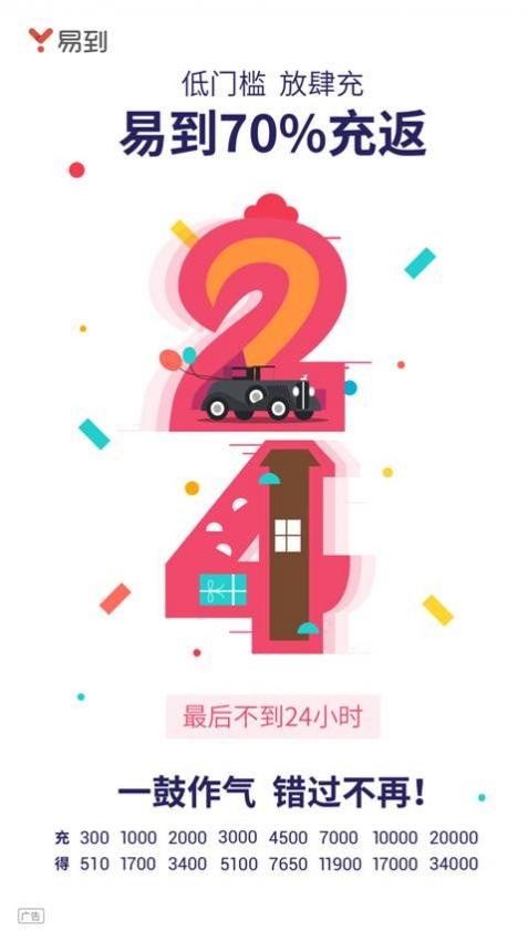 易到吹响集结号 2016年最后一天70%充值返切勿错过(图1) 说明: 54121596261327654