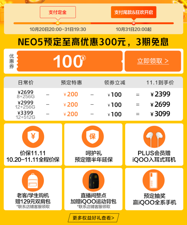 双十一最高直降300元！iQOO Neo5成2.5k价位段的不二之选(图6)