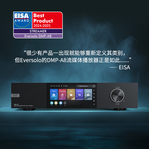 艾索洛Eversolo数播产品荣获EISA 2024-2025欧洲影音大奖 “音乐流媒体数播年度最佳产品”奖项(图1)