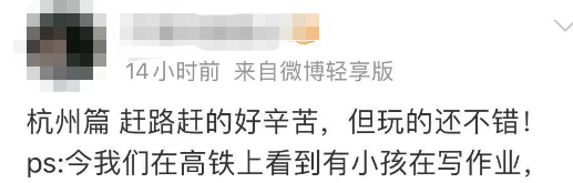 五一假期返程现特种兵式学习：小学生高铁小桌板上疯狂赶作业
