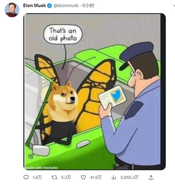 看笑!马斯克将推特图标换成柴犬:网友纷纷创意P图跟帖