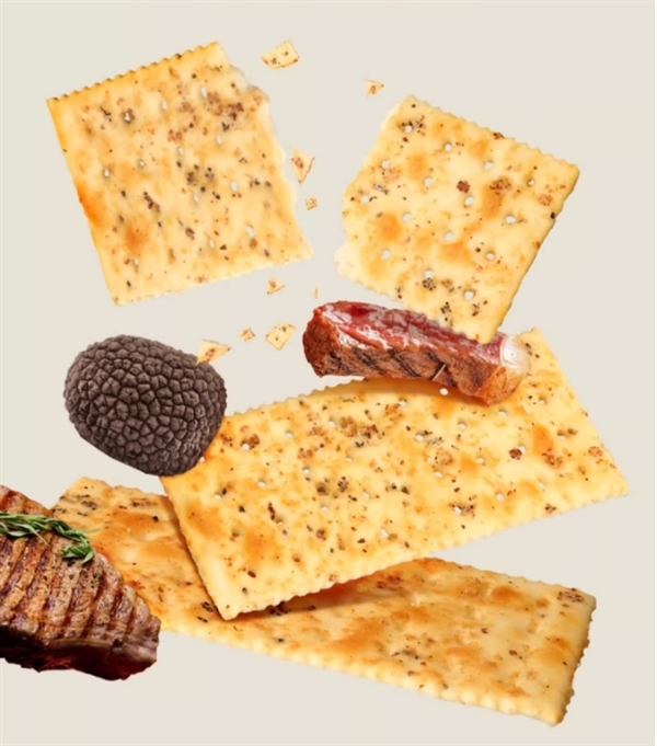 0反式脂肪酸 大耳牛黑松露牛排苏打饼干再发车：1.1斤仅16元 