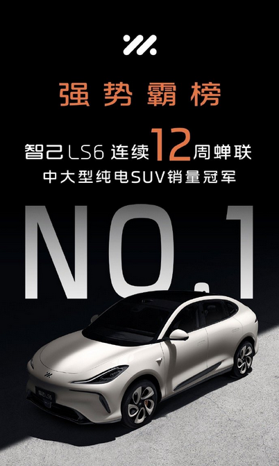 12连冠！智己LS6蝉联国内中大型纯电SUV 销量冠军