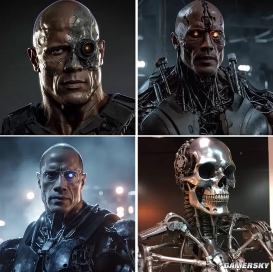 巨石强森演《终结者》T800是啥样?AI绘制以假乱真