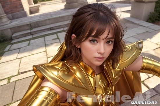 AI绘制性转黄金圣斗士 神圣加成的铠甲正妹