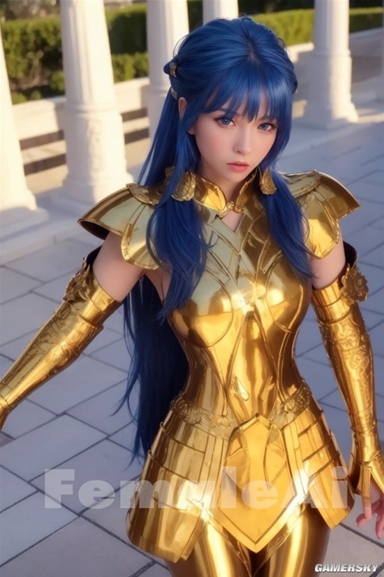 AI绘制性转黄金圣斗士 神圣加成的铠甲正妹