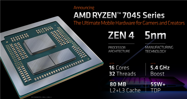 AMD锐龙7000降临笔记本：4种CPU/3种GPU/4种工艺 性能最高提升78%！