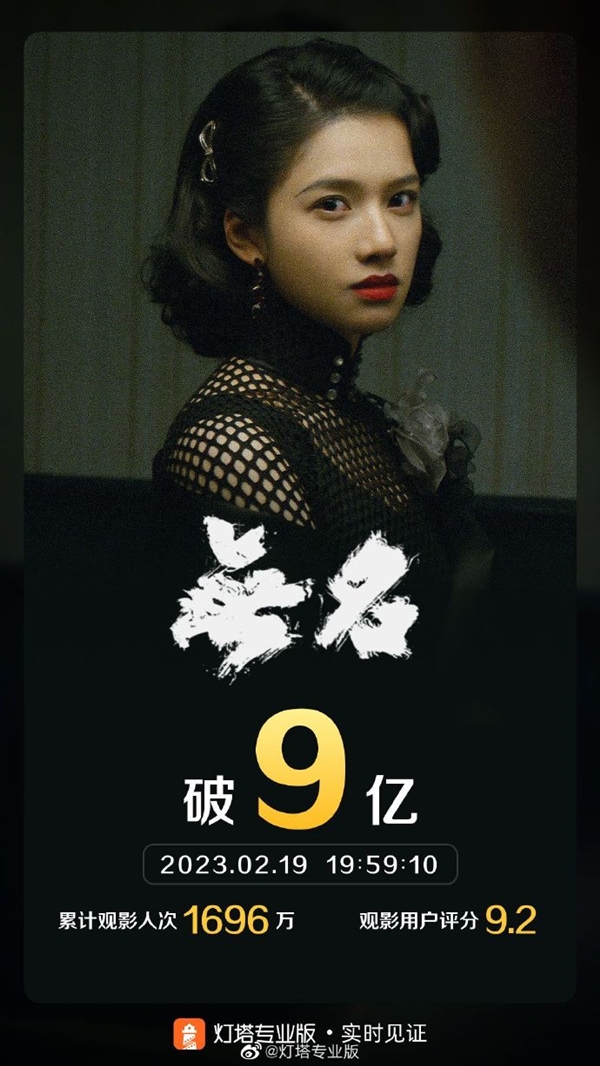 王一博、梁朝伟主演电影《无名》结束公映：85天票房9.31亿