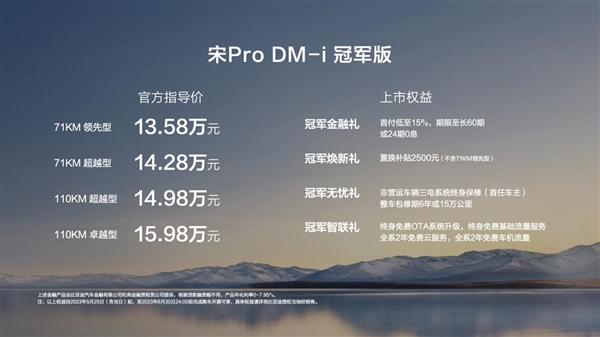油电同价!比亚迪宋Pro DM-i冠军版入门就71KM 13.58万起