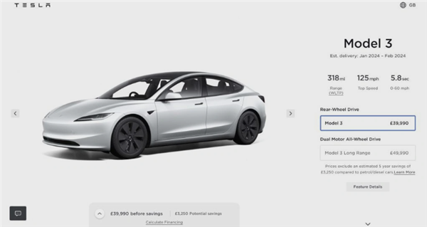 国产扛起半边天！新版特斯拉Model 3出口中国：售价35.6万起