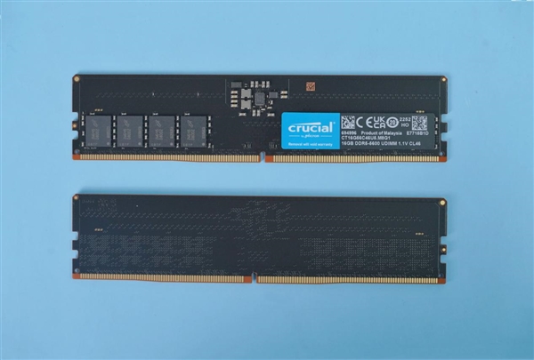美光原厂颗粒!英睿达DDR5-5600 16GB×2内存图赏