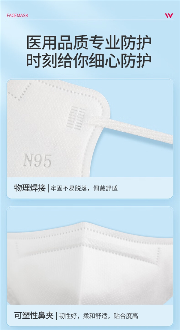 口罩常戴、健康常在！维德N95医用防护口罩大促：每片6毛钱