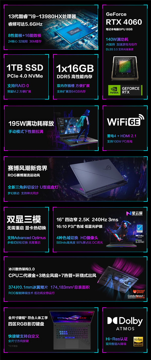 10499元！ROG魔霸新锐2024上架预约：i9-13980HX+RTX4060