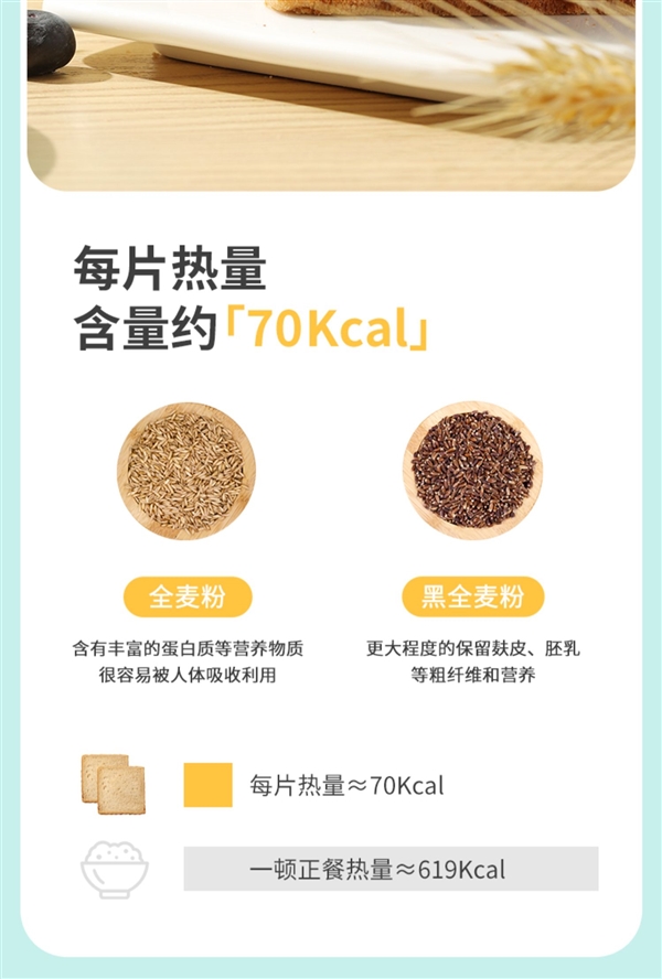 全麦+黑麦:舌里0脂肪全麦面包14.9元2斤40片大促