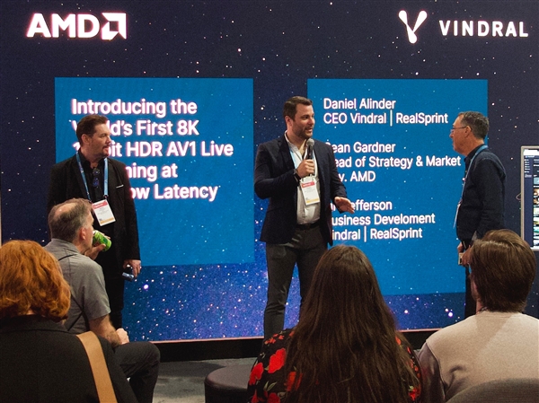 全球首个！AMD和Vindral联合推出超低延迟8K 10bit HDR直播
