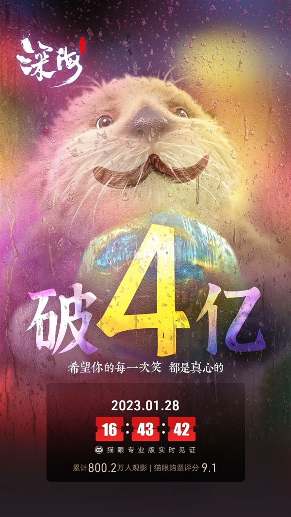 《熊出没》系列电影累计票房超50亿！观众看《深海》突遇屋顶漏水