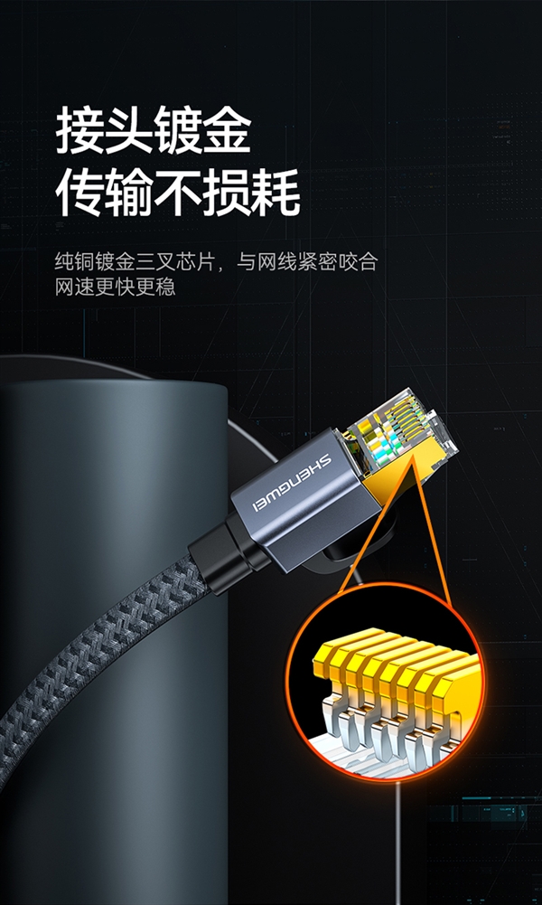 优惠全网罕见!胜为八类万兆网线7.5m大促:仅需23.9元