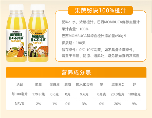 满满维生素 乐源100%纯果汁大促：到手每瓶3块钱