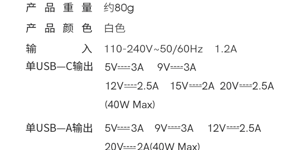 40W+GAN+双口!QCY氮化镓充电头29.9元大促