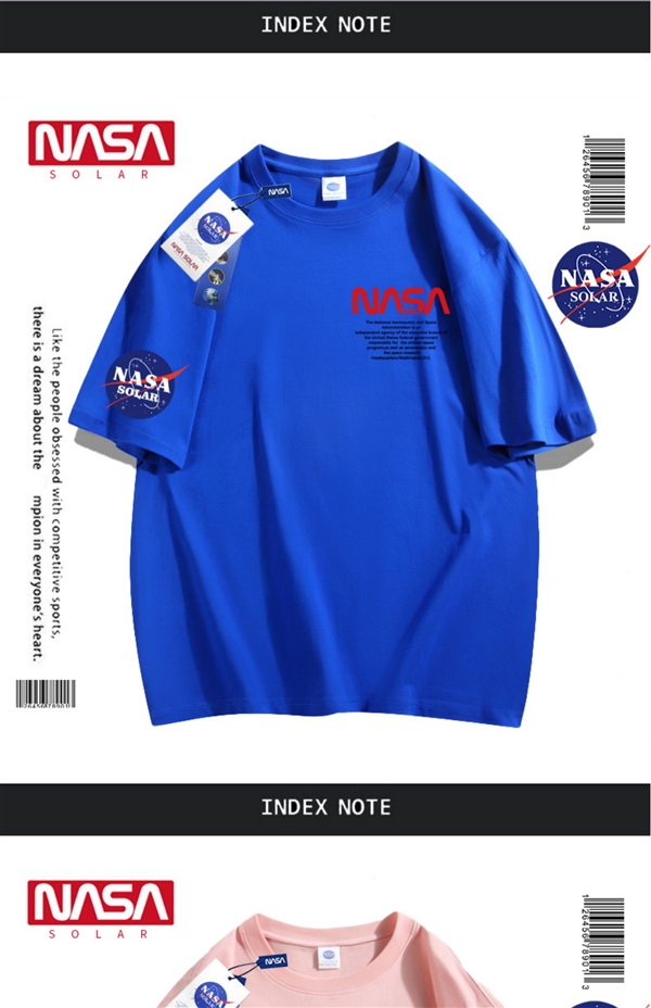 气温回升快换短袖!NASA联名款宽松情侣短袖大促:券后39.9元