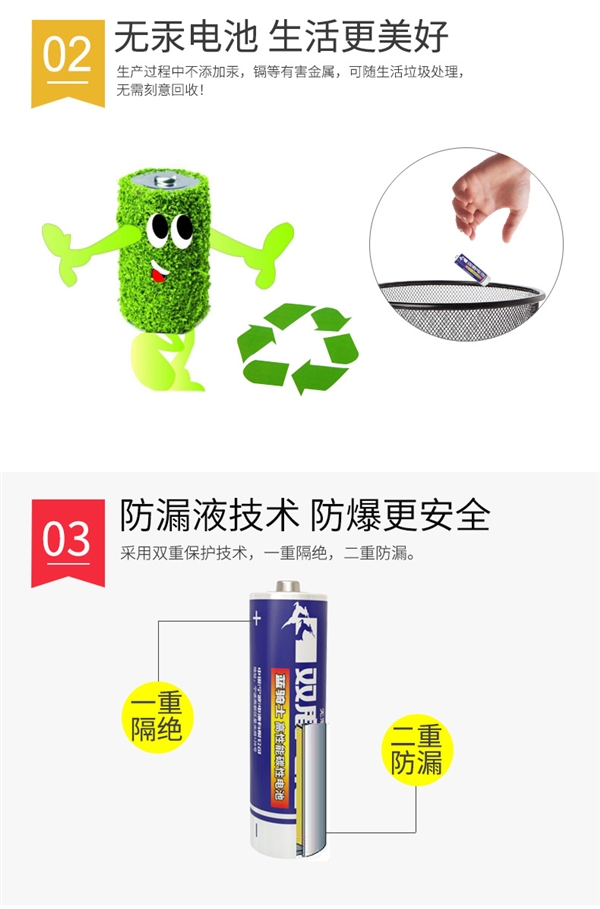 5+7号组合：双鹿碳性电池40粒19.9元大促