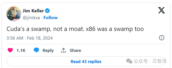 芯片大神Jim Keller痛斥NVIDIA CUDA：不是护城河 是沼泽！