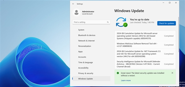 Windows系统更新无需重启！赏金女王pg下载安卓版微软正测试热补丁安装：但付费用户才能用